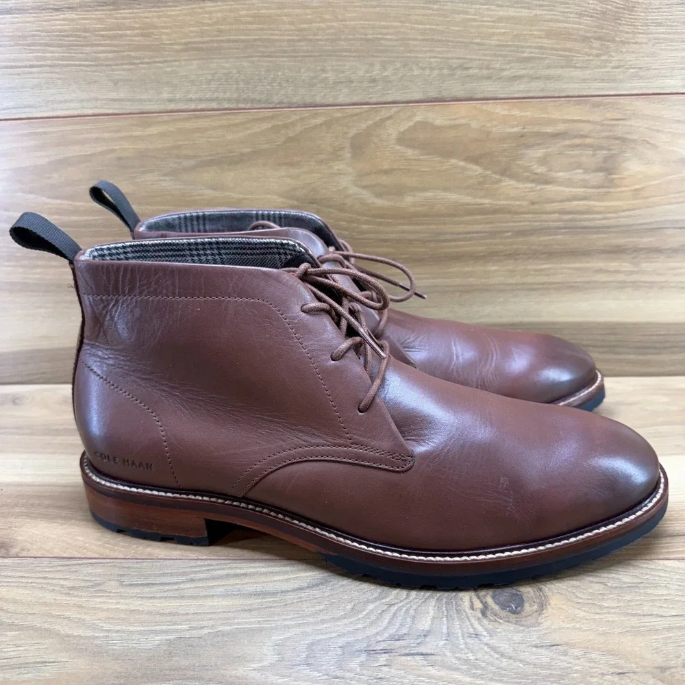 Cole Haan Berkshire Lug Chukka Boot Men 10M Brown Leather Business Casual Modern